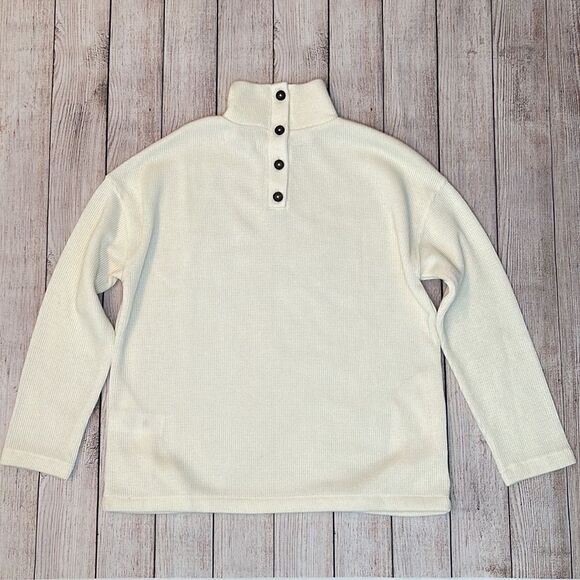 Madewell Mockneck Button-Back Top - Picture 5 of 8